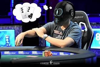 Image of a poker player with an AI Capable Helmet at the Poker Table.