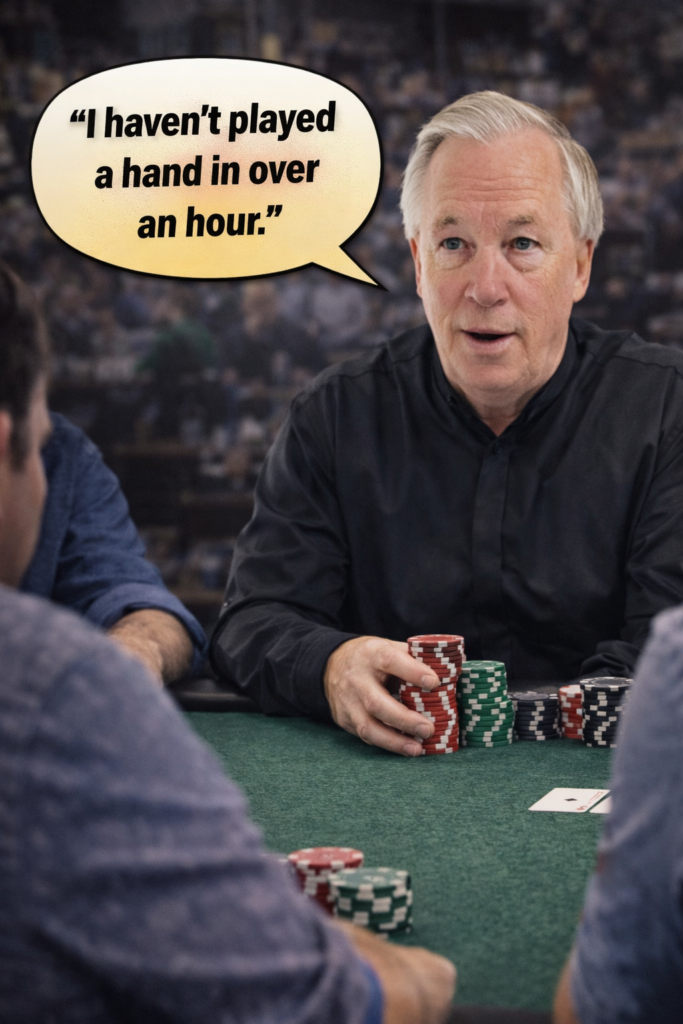 A hand I once played at the Beau Rivage illustrates this perfectly. The game was a $1/$3 no-limit cash game, and the table was extremely loose. Players were calling raises with almost anything and several people were seeing nearly every flop. At one point I looked down at pocket kings in middle position. What made the hand memorable was what happened before the cards were even dealt. I had not played a hand in well over an hour. I had not raised, called, or even entered a pot during that entire stretch. When the action reached me, I picked up my chips and said out loud to the table: “I haven’t played a hand in over an hour.”