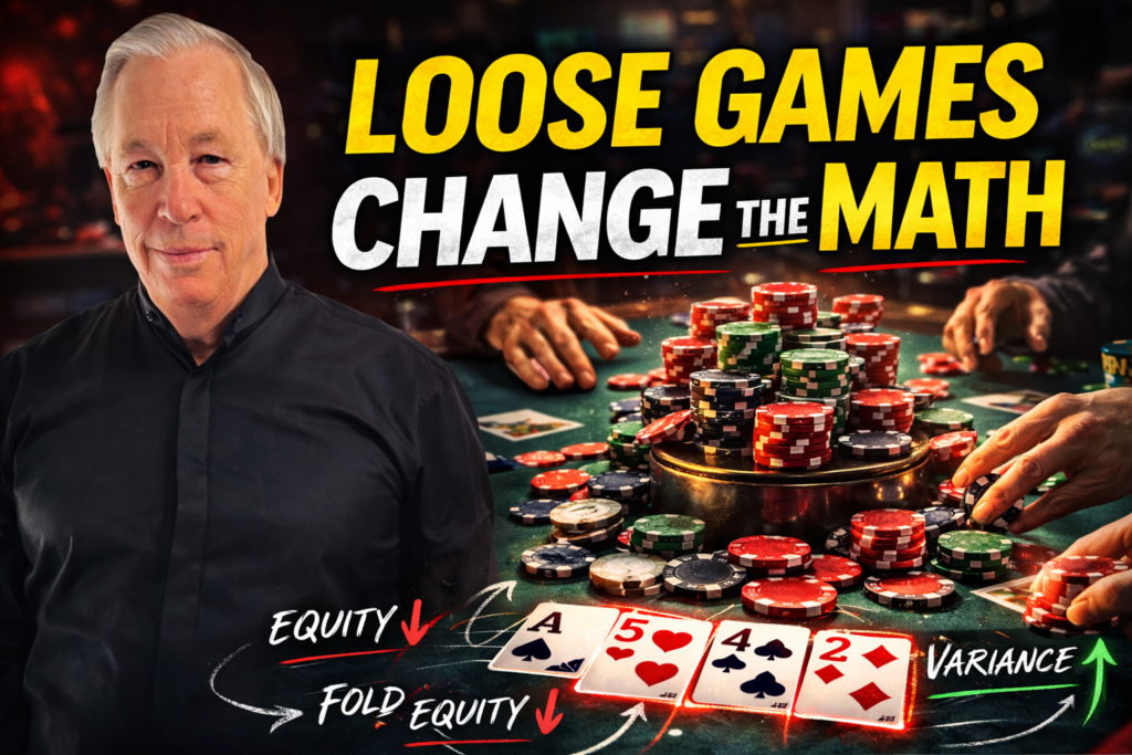 Image depicting how Poker Mathematics changes in a loose aggressive game.