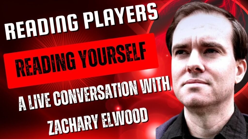 A YouTube Thumbnail of Zachary Elwood doing a livestream with Terry Wood on Reading Poker Tells.