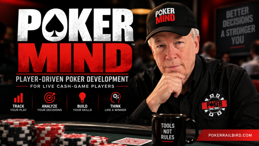 PokerMind player-driven poker development for live No-Limit Hold'em cash-game players from PokerRailbird.
